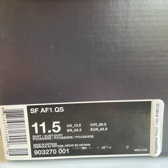 SF AF1 QS “Dust” - Picture 10 of 10